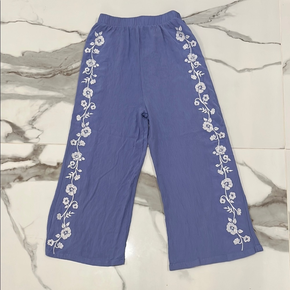 Rare Editions purple Floral Kids Casual Bottoms